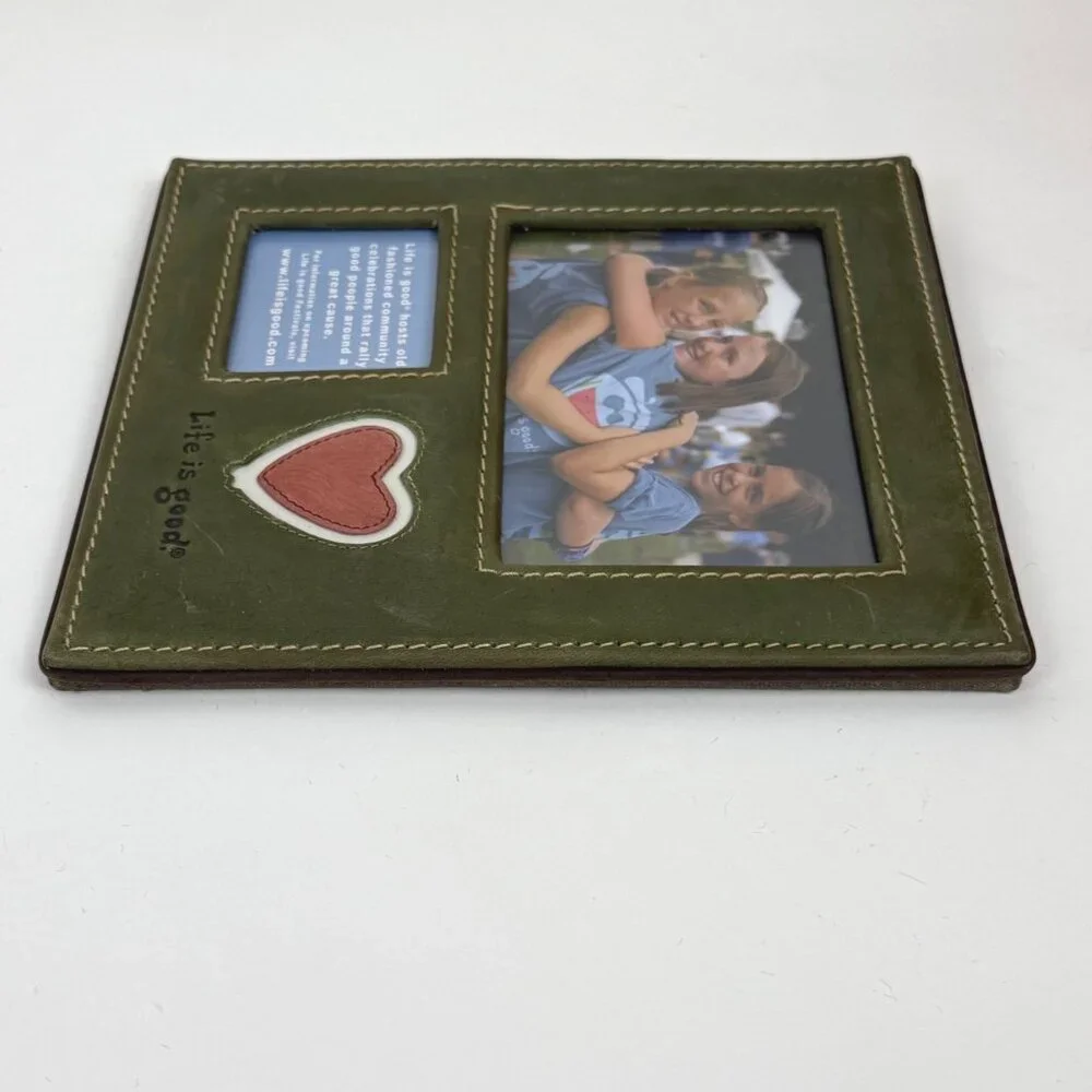 Life is Good Photo Frame Holds 2 Photos Green Square